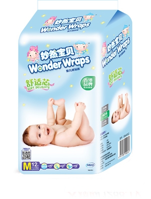 妙然寶貝舒適芯嬰兒紙尿褲M碼12片