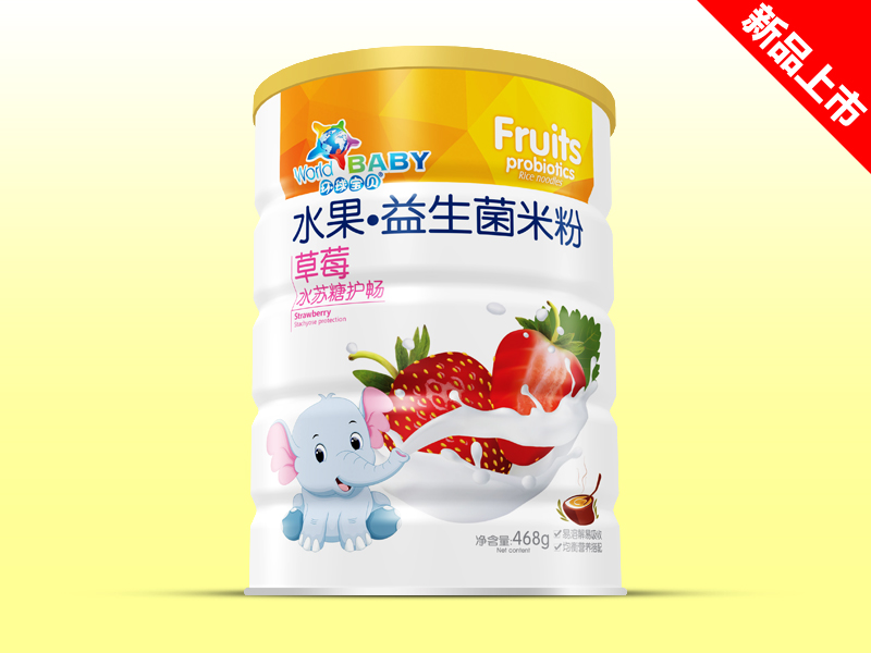 環球寶貝水果益生菌米粉草莓水蘇糖護暢桶裝