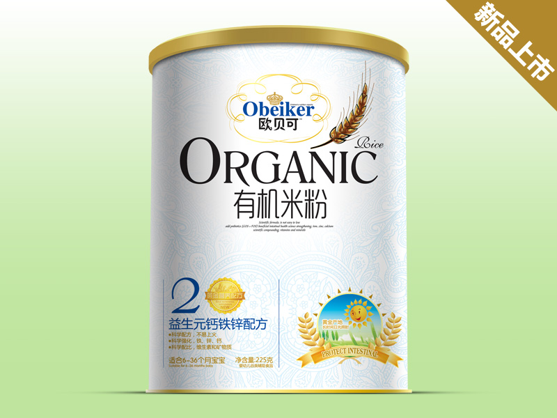 歐貝可益生元鈣鐵鋅有機(jī)米粉