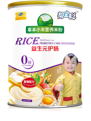 幫寶聰桶裝益生元護腸草本小米米粉0段