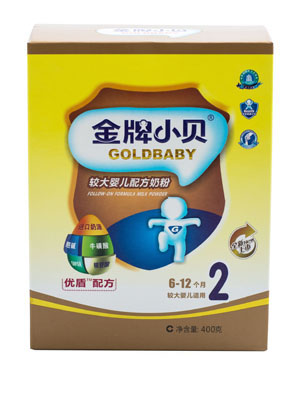 加比力較大嬰兒配方奶粉2段400g盒裝