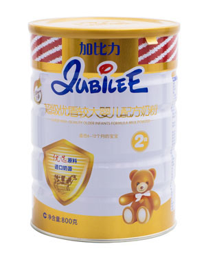 加比力超級(jí)優(yōu)盾較大嬰兒配方奶粉2段800g聽(tīng)裝