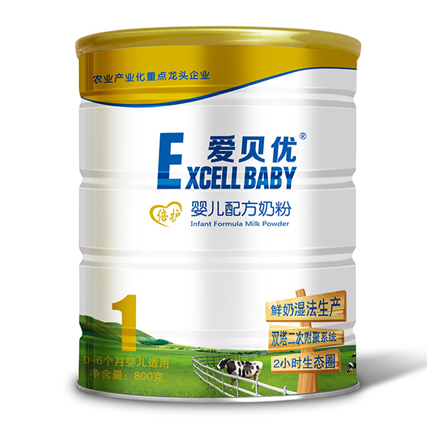 愛(ài)貝優(yōu)倍護(hù)嬰兒配方奶粉1段800g
