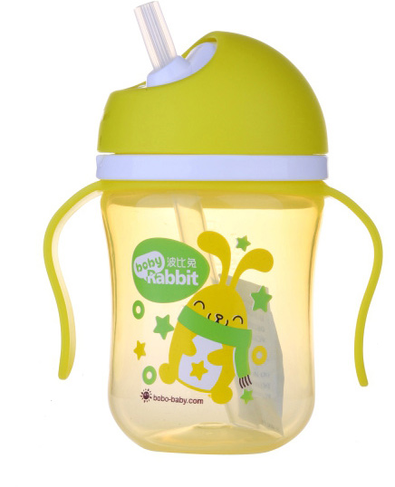 波比兔220ML旋轉手把吸管水杯