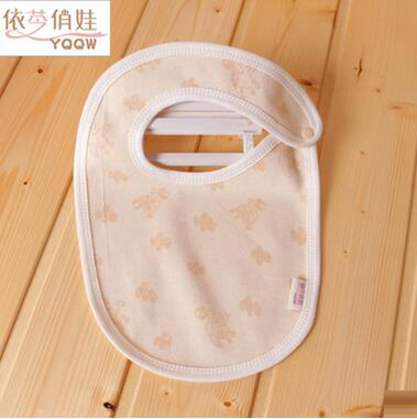 配歐標(biāo)純銅按扣天然有機(jī)棉彩棉純棉嬰兒圍兜寶寶口水巾兒童圍嘴