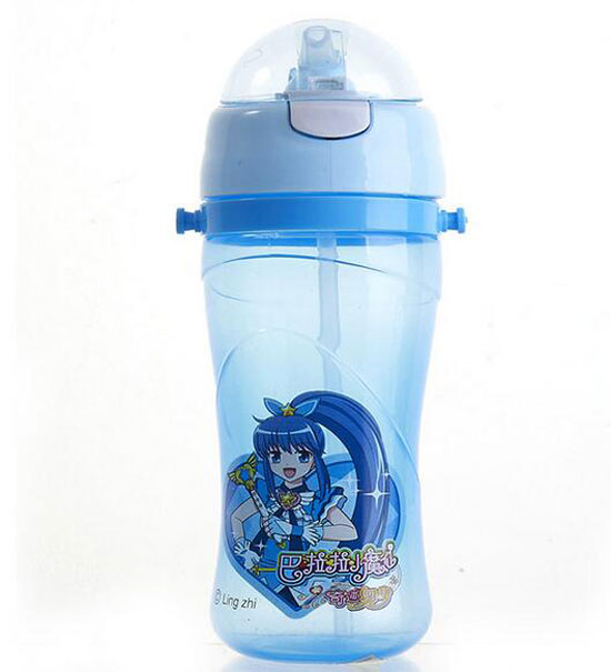 巴拉拉小魔仙PC蓋吹塑水壺吸管杯兒童