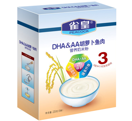 雀皇225g胡蘿卜魚肉營養奶米粉(3段)