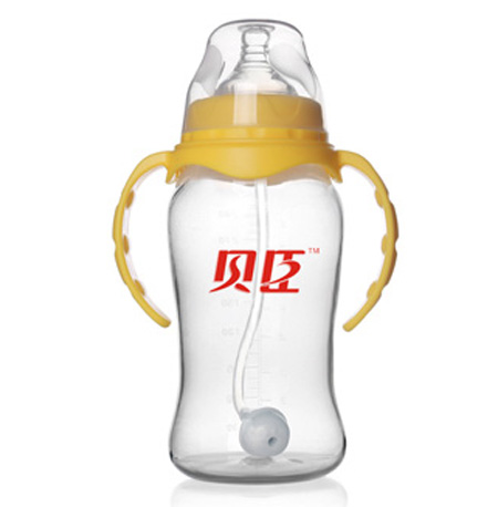 貝臣寬口PP帶手柄自動吸奶瓶330ml