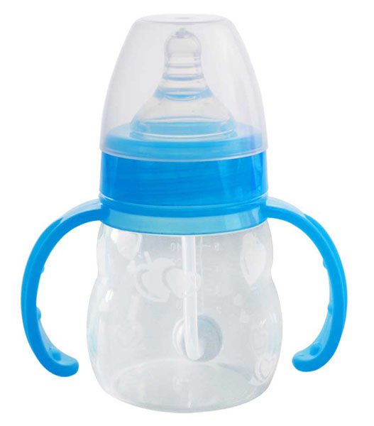 優恩藍色硅膠奶瓶160ml