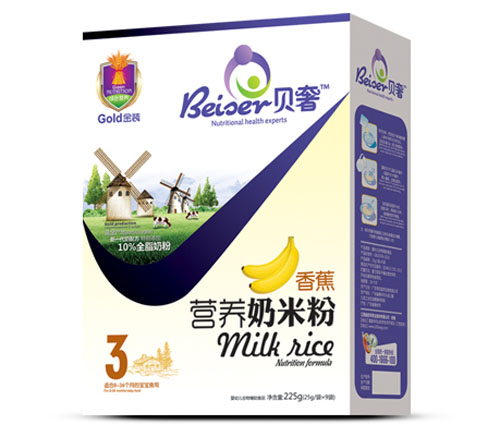 貝奢香蕉營養(yǎng)奶米粉3段