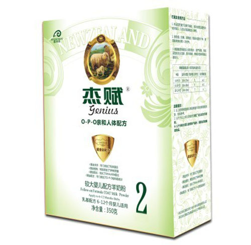 杰賦較大嬰兒配方羊奶粉2段350g盒裝