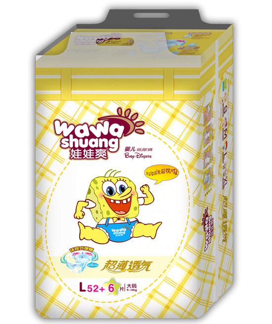 娃娃爽超薄嬰兒紙尿褲L碼58片大包