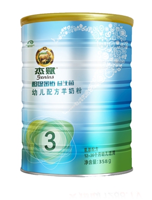 杰賦超級(jí)金鉆益生菌幼兒配方羊奶粉3段358g