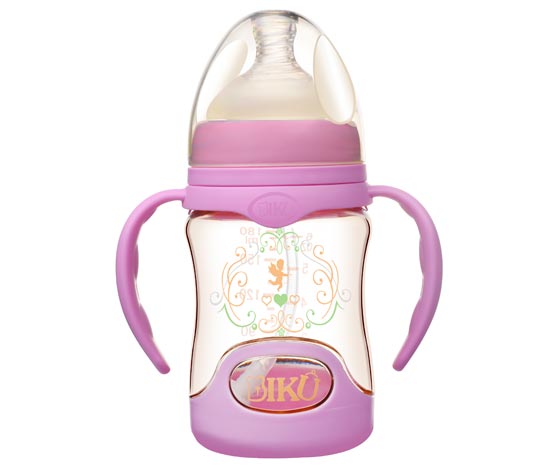 比酷熊PPSU嬰幼兒奶瓶180ML玫紅色